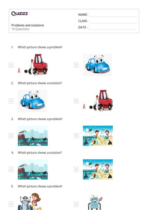 Image result for Problem and Solution Worksheet for Kids