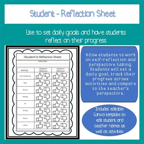 Student Behavior Reflection Sheet に対する画像結果