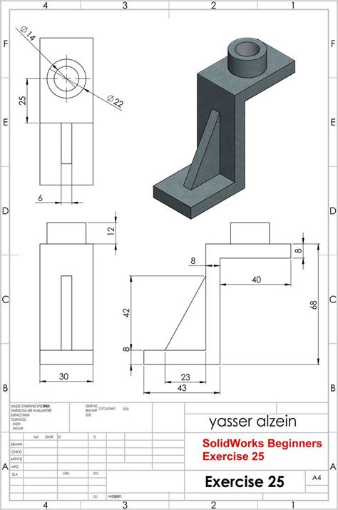 Image result for Beginners SolidWorks Project Drawing