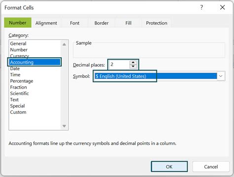 Format Cells Dialog Box Excel માટે ઇમેજ પરિણામ