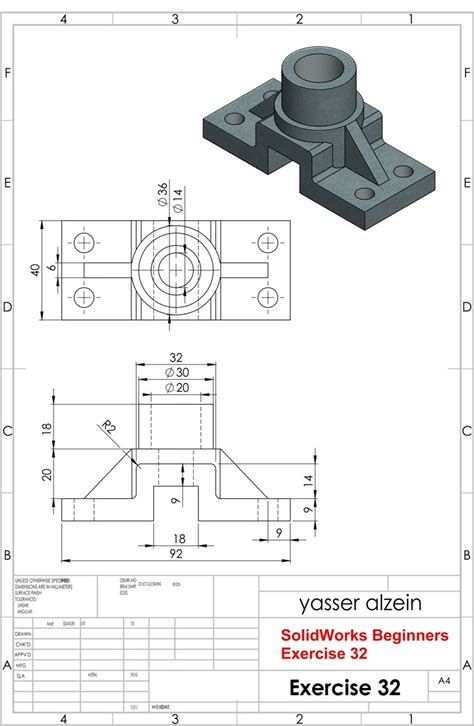 Image result for Beginners SolidWorks Project Drawing