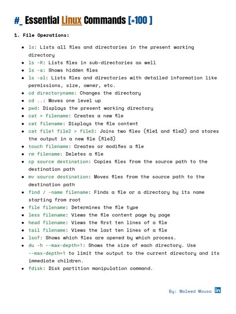 Résultat d’images pour Linux Commands List.pdf