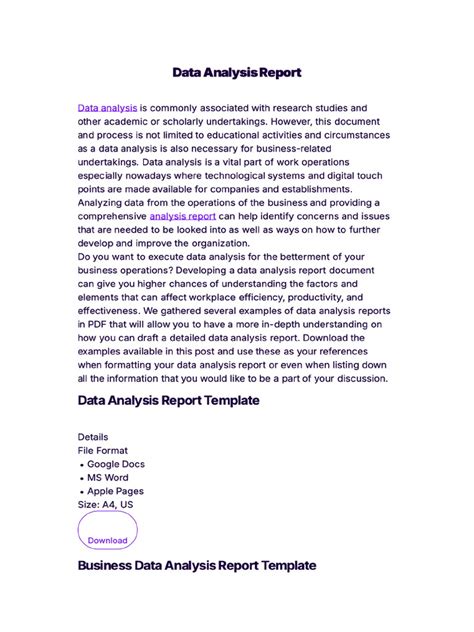 Image result for Data Analysis Report Example