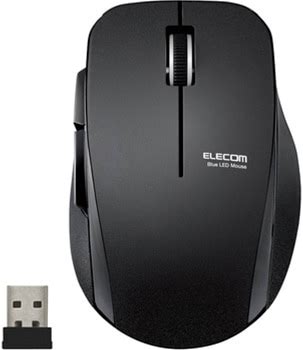 Blueledマウス 無線 5ボタン 静音 ワイヤレスマウス エレコム M-FBL01DBXSBK 1個