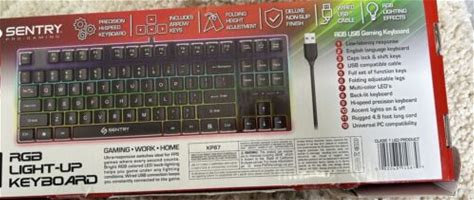 Sentry Pro Gaming Rgb Light-Up Keyboard Hi-Speed Wired Usb Multi Color