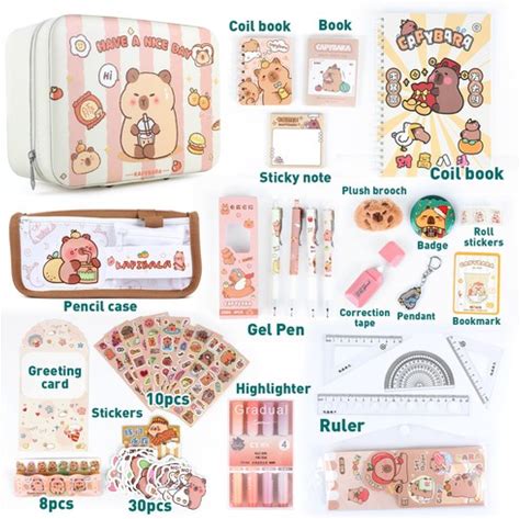 Capybara Pencil Case Stationery Set Pencil Case School Supplies For
