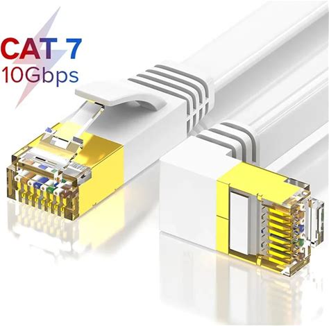Right Angle CAT7 RJ45 Patch Ethernet LAN Network Cable For Router Switch Plated Cat 7 Network Cable RJ45 8P8C GOLD PLATED PLUG