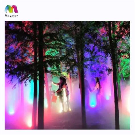 Natural Landscape Visualization At Night Beautiful Forest Lighting Show Outdoor Immersive Interactive Software Projection