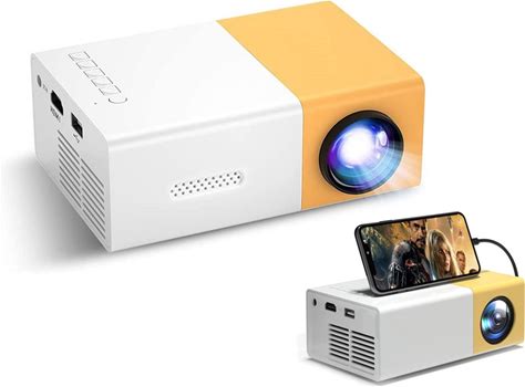 Mini Beamer - Input Tot 1080P Full HD - Projector - Mini Projector - HDMI - USB - Wit / Geel - Smartphone - Draagbaar - Ingebouwde Speaker - HD Bea...