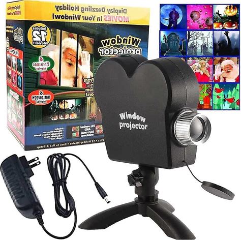 Halloween Window Projector, Holographic Projector Halloween With A Tripod, Window Projector 12 Movie Festival Projection Lamp