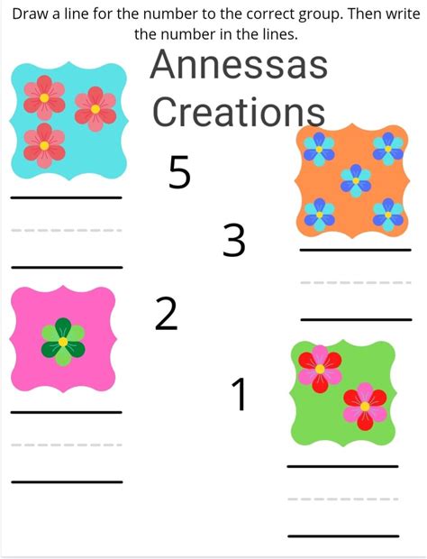 Math Worksheet, Kindergarten Worksheet, Preschool Worksheet, Homeschool Aid, Count, Match, And Write Numbers 1-9