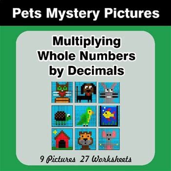 Multiplying Whole Numbers By Decimals - Math Mystery Pictures - Pets