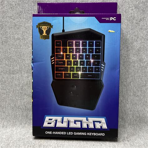 USB Bugha Exclusive RGB LED Color Changing One Handed Ergonomic Gaming Keyboard