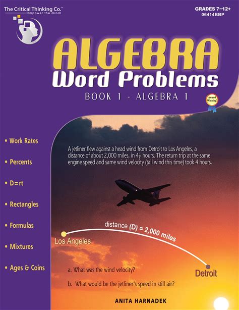 Algebra Word Problems, Book 1