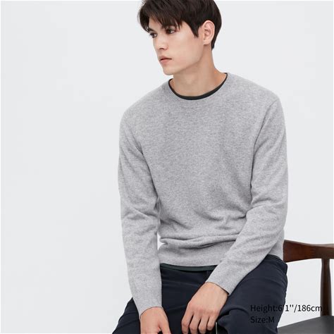 Men's Cashmere Crew Neck Long-Sleeve Sweater | Gray | XL | UNIQLO US