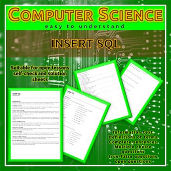 Easy COMPUTER SCIENCE - INSERT SQL (Infotext + Exercises)