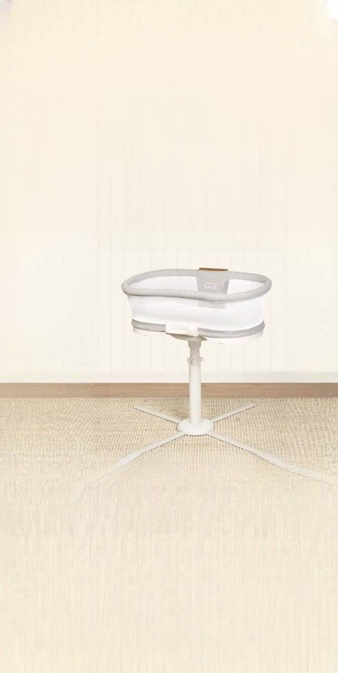 Halo Bassinest Soothing Swivel Sleeper Luxe, Over-Bed Baby Bassinet, 360 Rotation, Adjustable Height, Breathable Mesh, Calm Sounds & Vibrations, Safe