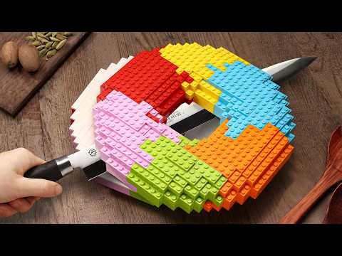 LEGO Breakfast: The BEST RAINBOW BAGELS Cream Cheese In NYC Recipe Really Worth The Hype ASMR?