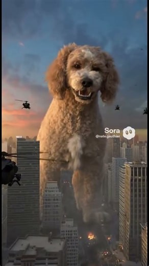 Giant cockapoo taking over the city