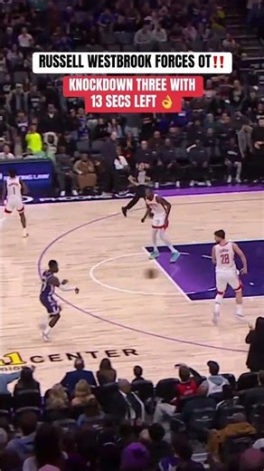 Russell Westbrook buries the clutch corner three to send the game to OT 😤