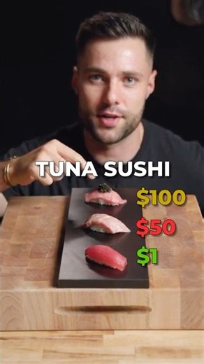 $1 vs $50 vs $100 Tuna Sushi