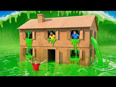 Escaping 7 EXTREME Cardboard HOUSES!