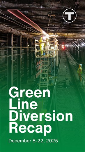 MBTA on Instagram: "For the last diversion of 2025, we suspended the Green Line to update historic infrastructure from the 1890s. On December 8-22, we installed new catenary supports, added GLTPS equipment, upgraded stations, and more to modernize our system to reliably serve riders for years to come. #MBTA #PublicTransportation #Maintenance #Modernization #Boston"