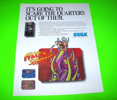 ALIEN SYNDROME Original 1987 NOS Video Arcade Game Flyer Vintage Promo Art | eBay