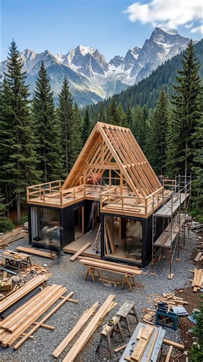 Modern A-Frame & Container Cabin | DIY & Crafts