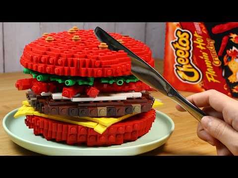 Smash THE MOST ADDICTIVE LEGO Flamin' Hot Cheetos Hamburger FOR THE FIRST TIME IRL ASMR