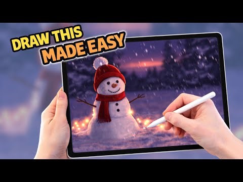 PROCREATE Snowman Drawing Tutorial - in EASY steps