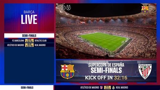 Join us LIVE for the 2025–26 Spanish Supercup semifinal between Barça and Athletic Club! | FC Barcelona