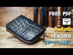 [Free PDF pattern] crocodile round-zip wallet making [leathercraft]