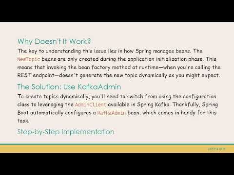 Creating a Kafka Topic Dynamically with Spring Boot