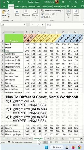 Quickly Hyperlink to Another Sheet in Excel - Excel Tips and Tricks