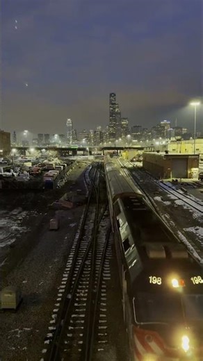 Chicago Metra Train Rumbles South On A Chilly Morning