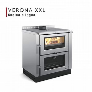 3K views · 110 reactions | VERONA XXL: la cucina a legna con possibilità di inserimento tra i mobili e con potenza nominale di 7,5 kW e 215 m³ riscaldabili. Il grande forno da 68 litri, dotato di luce, e le spesse piastre in ghisa ti permettono di cucinare comodamente qualsiasi piatto. Rivestimento esterno disponibile in versione inox o nero antracite. Scopri Verona XXL. | La Nordica-Extraflame official page | Facebook
