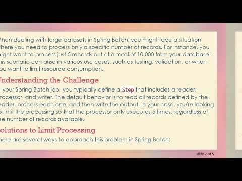 How to Limit Record Processing in Spring Batch to Just 5 Records