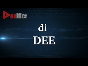 How to Pronunce Dee in English - Voxifier.com