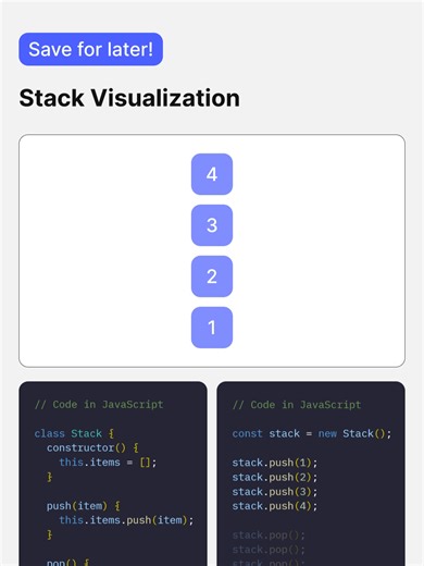 JavaScript Stack Visualization and Code Examples