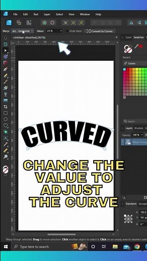 HOW TO CURVE TEXT IN AFFINITY DESIGNER 2