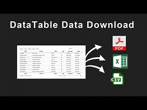 Data Table Export Table Data in PDF, Excel, CSV | DataTable JS Download Table Data