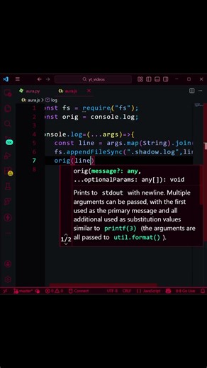 This Node Script Hijacks console.log 🤯 (Hidden Logger!)#javascript #nodejs #coding #programming