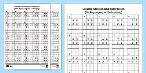2-Digit Column Addition and Subtraction Worksheet