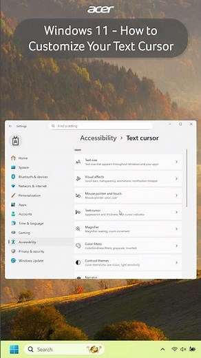 Windows 11 Accessibility - How to Customize Your Text Cursor