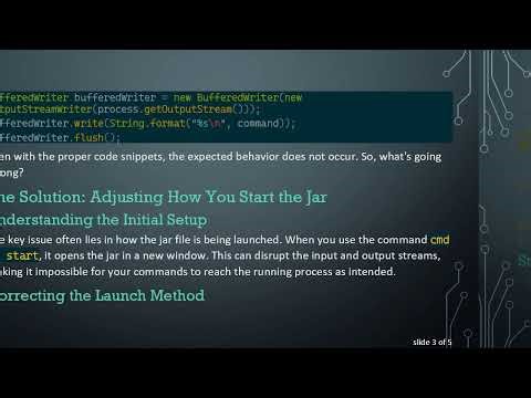 How to Start a Jar File and Provide Input Successfully in Java