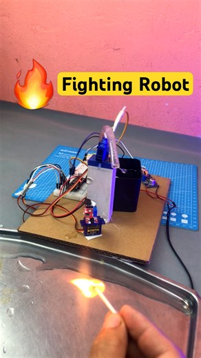 This Robot Can Detect & Kill Fire Itself! 😱🔥 #shorts #trending #arduino