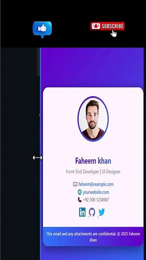Professional Email Signature Using HTML & CSS | Modern Design Tutorial 💻 #shorts