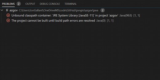 Solution to: "Unbound classpath container: JRE System Library [JavaSE-11] in project" in VSCode