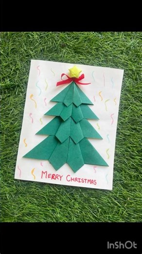 Easy 3D Paper Christmas Tree Greeting Card — DIY Handmade Holiday Card 🎄 | Xmas Craft for Beginners